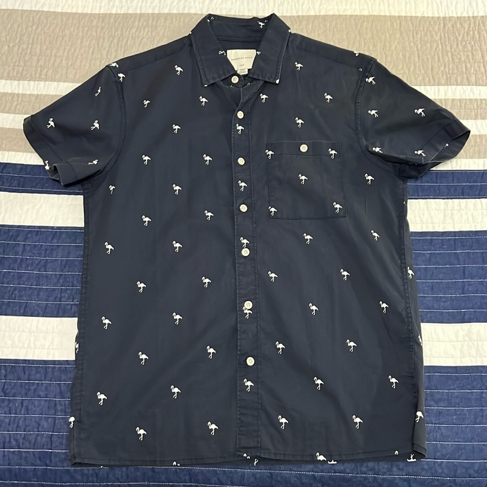 American Eagle - Blue flamingo polo - never worn - small
